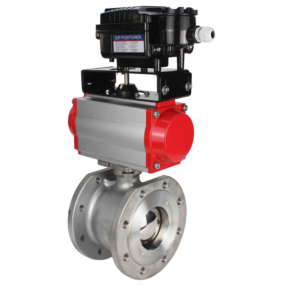 Stainless steel ball valve Elephant kchmfp-elephant-da-yt1000rsn, body material - stainless steel AISI 316, ball material - stainless steel AISI 316, seal - PTFE, pneumatic actuator operated