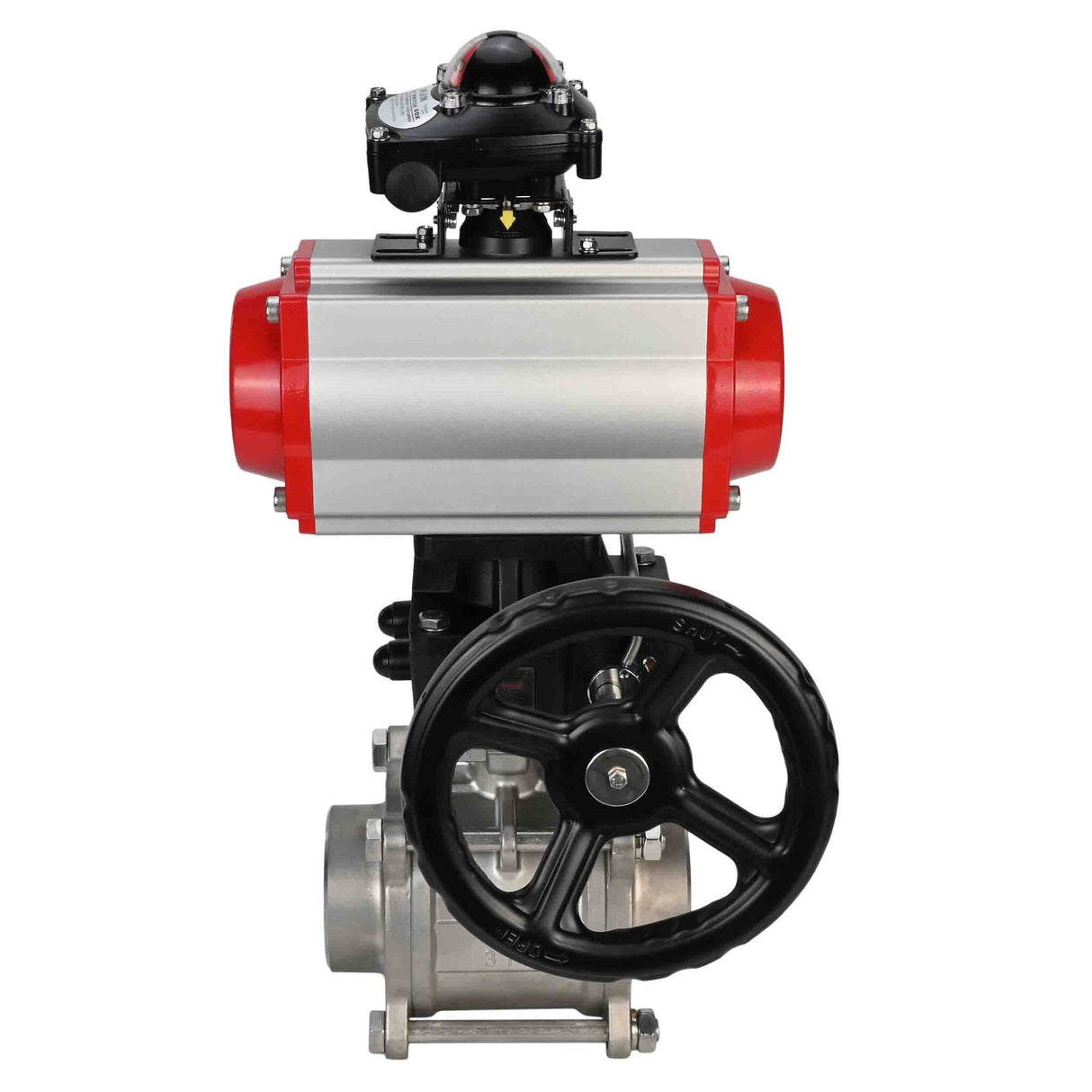 Stainless steel ball valve Elephant kshpp-316200-da-apl210n-hdm, body material - stainless steel AISI 316, ball material - stainless steel AISI 316, seal - PTFE, pneumatic actuator operated