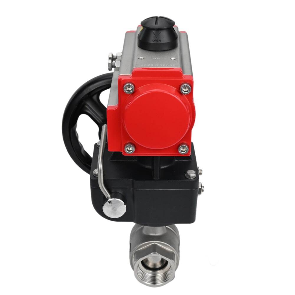 Stainless steel ball valve Elephant kshmp316-elephant-da-hdm, body material - stainless steel AISI 316, ball material - stainless steel AISI 316, seal - PTFE, pneumatic actuator operated