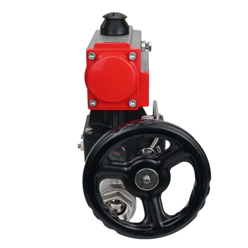 Stainless steel ball valve Elephant kshmp316-elephant-da-hdm, body material - stainless steel AISI 316, ball material - stainless steel AISI 316, seal - PTFE, pneumatic actuator operated