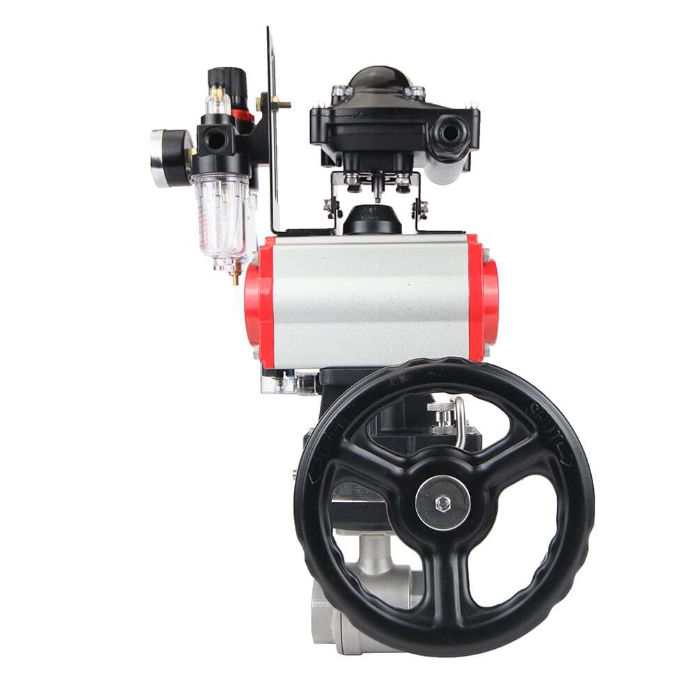 Stainless steel ball valve Elephant kshmp316-elephant-da-4m310-24-apl210n-hdm-afc2000, body material - stainless steel AISI 316, ball material - stainless steel AISI 316, seal - PTFE, pneumatic actuator operated