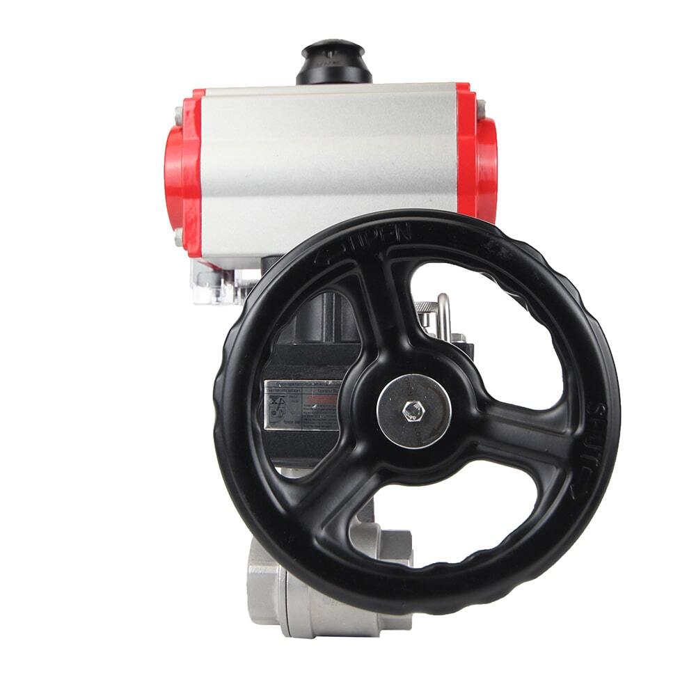 Stainless steel ball valve Elephant kshmp316-elephant-da-4m310-24-hdm, body material - stainless steel AISI 316, ball material - stainless steel AISI 316, seal - PTFE, pneumatic actuator operated