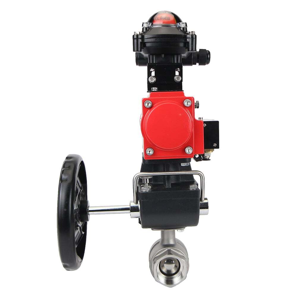 Stainless steel ball valve Elephant kshmp316-elephant-da-4m310-110/220v-apl-210n-hdm, body material - stainless steel AISI 316, ball material - stainless steel AISI 316, seal - PTFE, pneumatic actuator operated