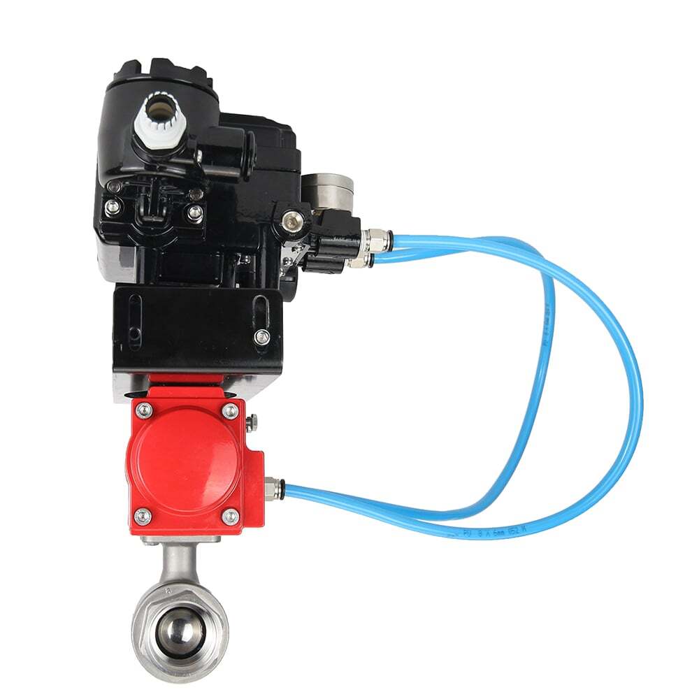 Stainless steel ball valve Elephant kshmp316-elephant-sa-yt1000rsi, body material - stainless steel AISI 316, ball material - stainless steel AISI 316, seal - PTFE, pneumatic actuator operated