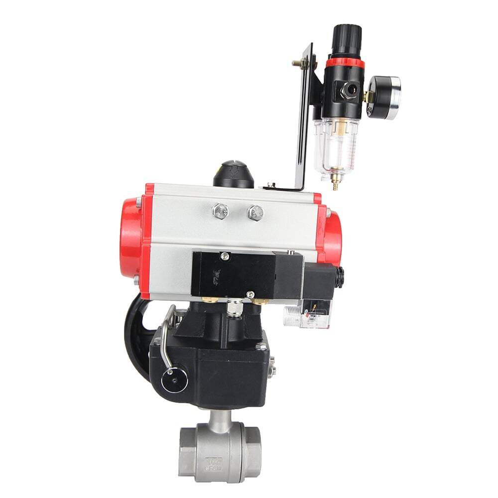 Stainless steel ball valve Elephant kshmp316-elephant-da-4m310-24-hdm-afc2000, body material - stainless steel AISI 316, ball material - stainless steel AISI 316, seal - PTFE, pneumatic actuator operated