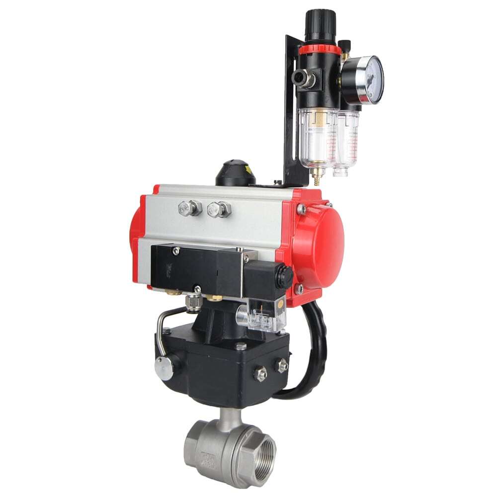 Stainless steel ball valve Elephant kshmp316-elephant-da-4m310-110/220-hdm-afc2000, body material - stainless steel AISI 316, ball material - stainless steel AISI 316, seal - PTFE, pneumatic actuator operated
