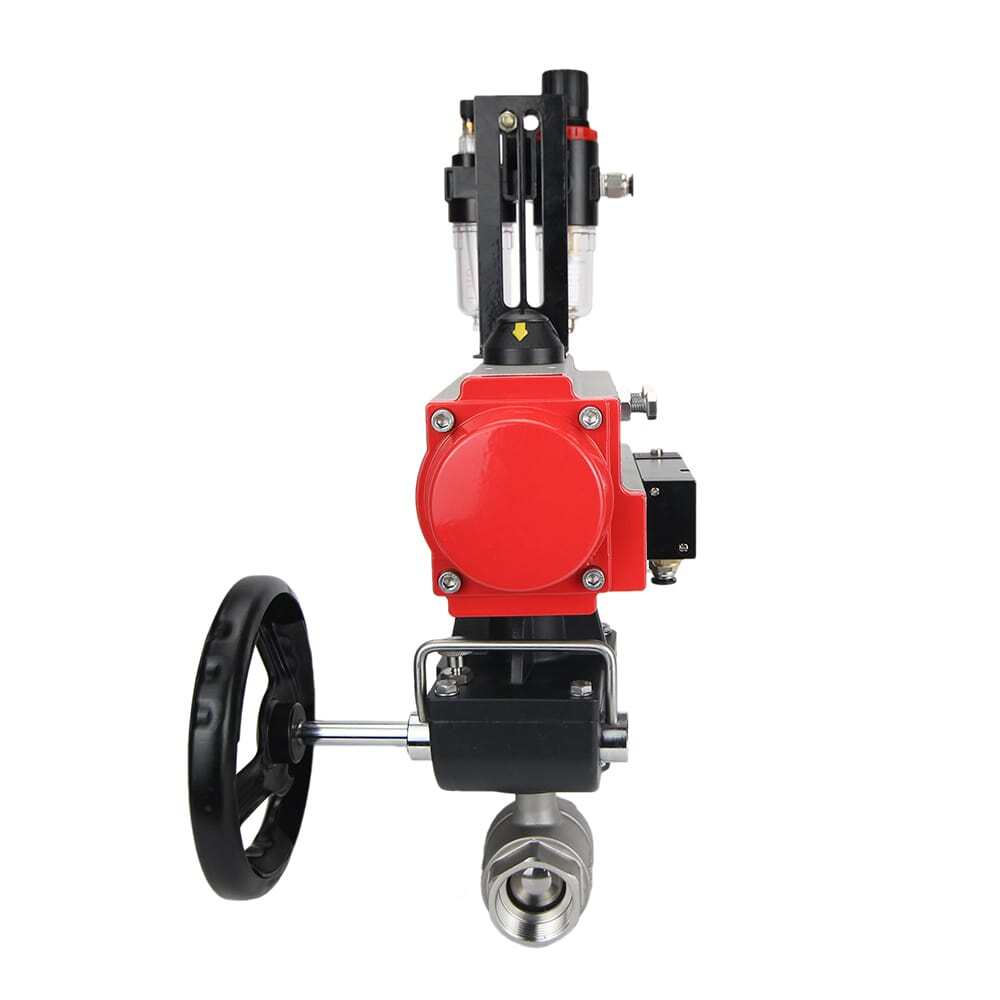 Stainless steel ball valve Elephant kshmp316-elephant-da-4m310-110/220-hdm-afc2000, body material - stainless steel AISI 316, ball material - stainless steel AISI 316, seal - PTFE, pneumatic actuator operated