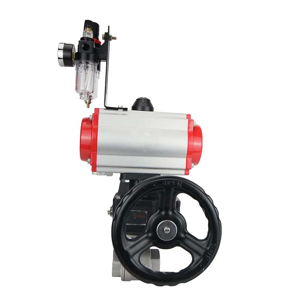 Stainless steel ball valve Elephant kshmp316-elephant-da-4m310-24-hdm-afc2000, body material - stainless steel AISI 316, ball material - stainless steel AISI 316, seal - PTFE, pneumatic actuator operated