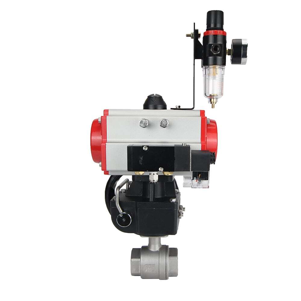 Stainless steel ball valve Elephant kshmp316-elephant-da-4m310-110/220-hdm-afc2000, body material - stainless steel AISI 316, ball material - stainless steel AISI 316, seal - PTFE, pneumatic actuator operated