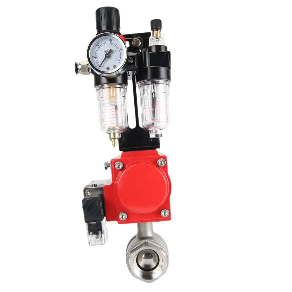 Stainless steel ball valve Elephant kshmp316-elephant-da-4m310-110/220-afc2000, body material - stainless steel AISI 316, ball material - stainless steel AISI 316, seal - PTFE, pneumatic actuator operated