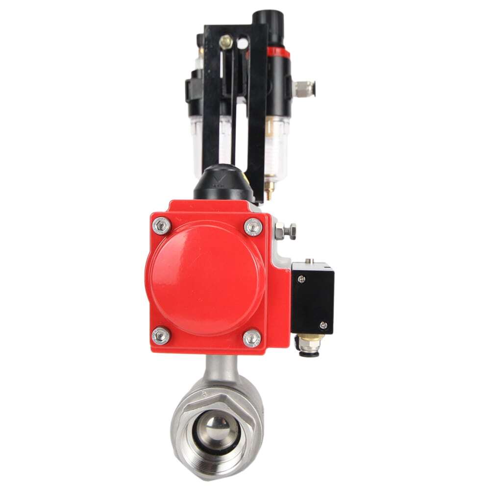 Stainless steel ball valve Elephant kshmp316-elephant-sa-4m310-110/220-afc2000, body material - stainless steel AISI 316, ball material - stainless steel AISI 316, seal - PTFE, pneumatic actuator operated