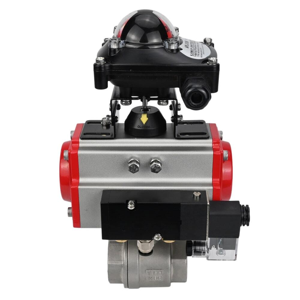 Stainless steel ball valve Elephant kshmp316-elephant-sa-4m310-24-apl210n, body material - stainless steel AISI 316, ball material - stainless steel AISI 316, seal - PTFE, pneumatic actuator operated