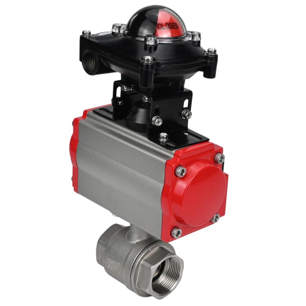 Stainless steel ball valve Elephant kshmp316-elephant-da-4m310-24-apl210n, body material - stainless steel AISI 316, ball material - stainless steel AISI 316, seal - PTFE, pneumatic actuator operated