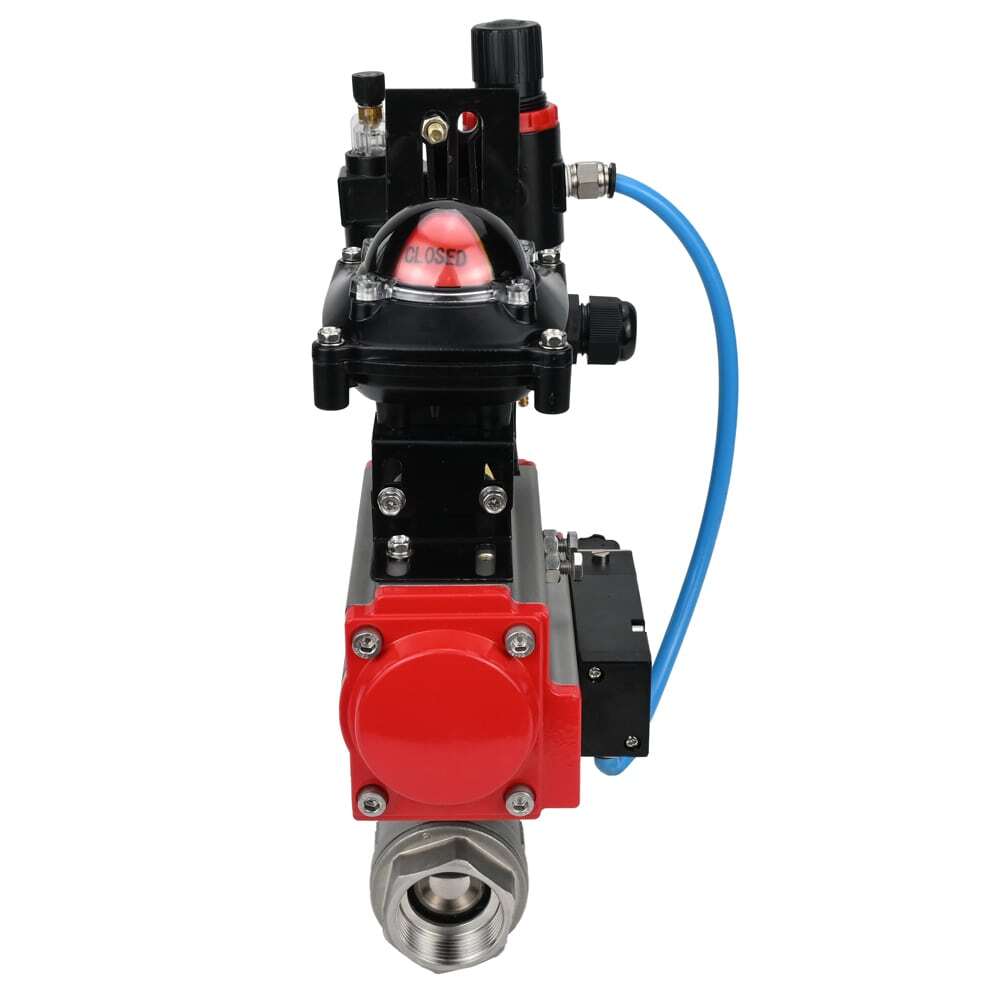Stainless steel ball valve Elephant kshmp316-elephant-sa-4m310-110/220-apl210n-afc2000, body material - stainless steel AISI 316, ball material - stainless steel AISI 316, seal - PTFE, pneumatic actuator operated