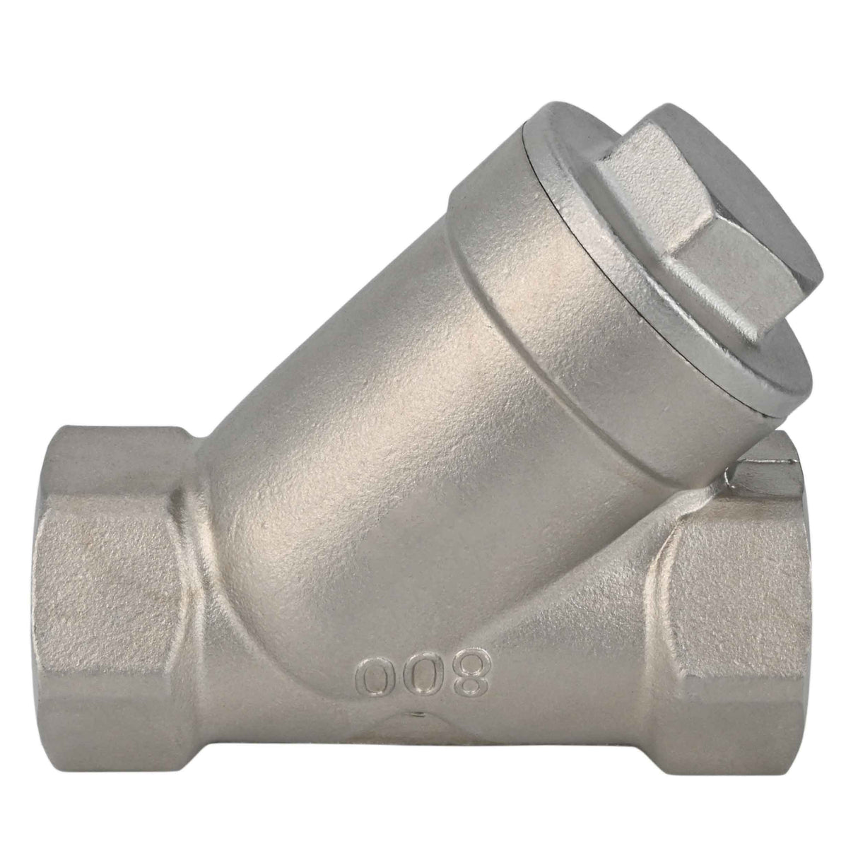 Spring check valve Elephant VCSY3131P-T Y-shaped, body material - Stainless steel AISI 304, locking body material - Stainless steel 304, seal - PTFE, threaded
