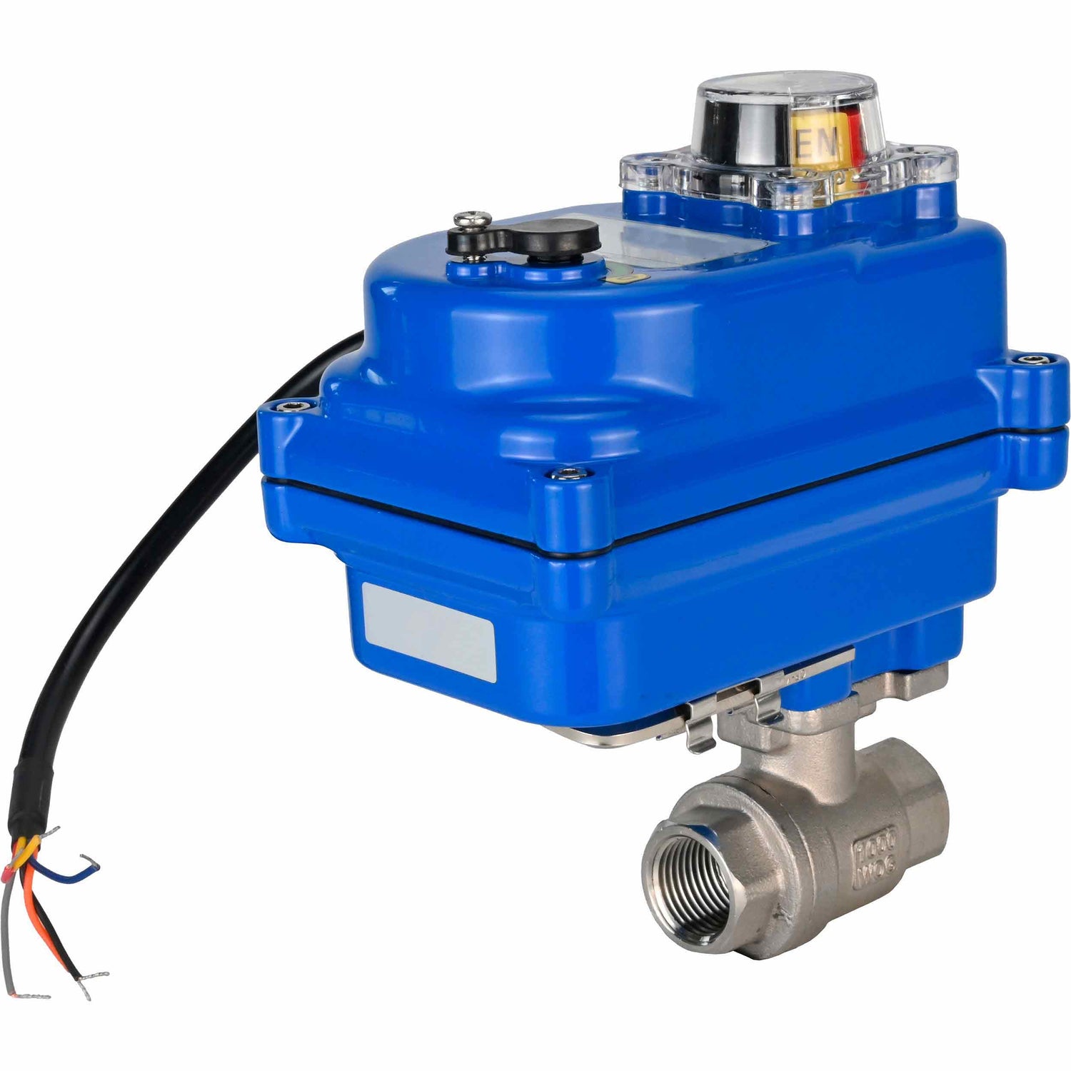 Stainless steel ball valve Elephant kshmp316-elephant-12, body material - stainless steel AISI 316, ball material - stainless steel AISI 316, seal - PTFE, electric actuator operated