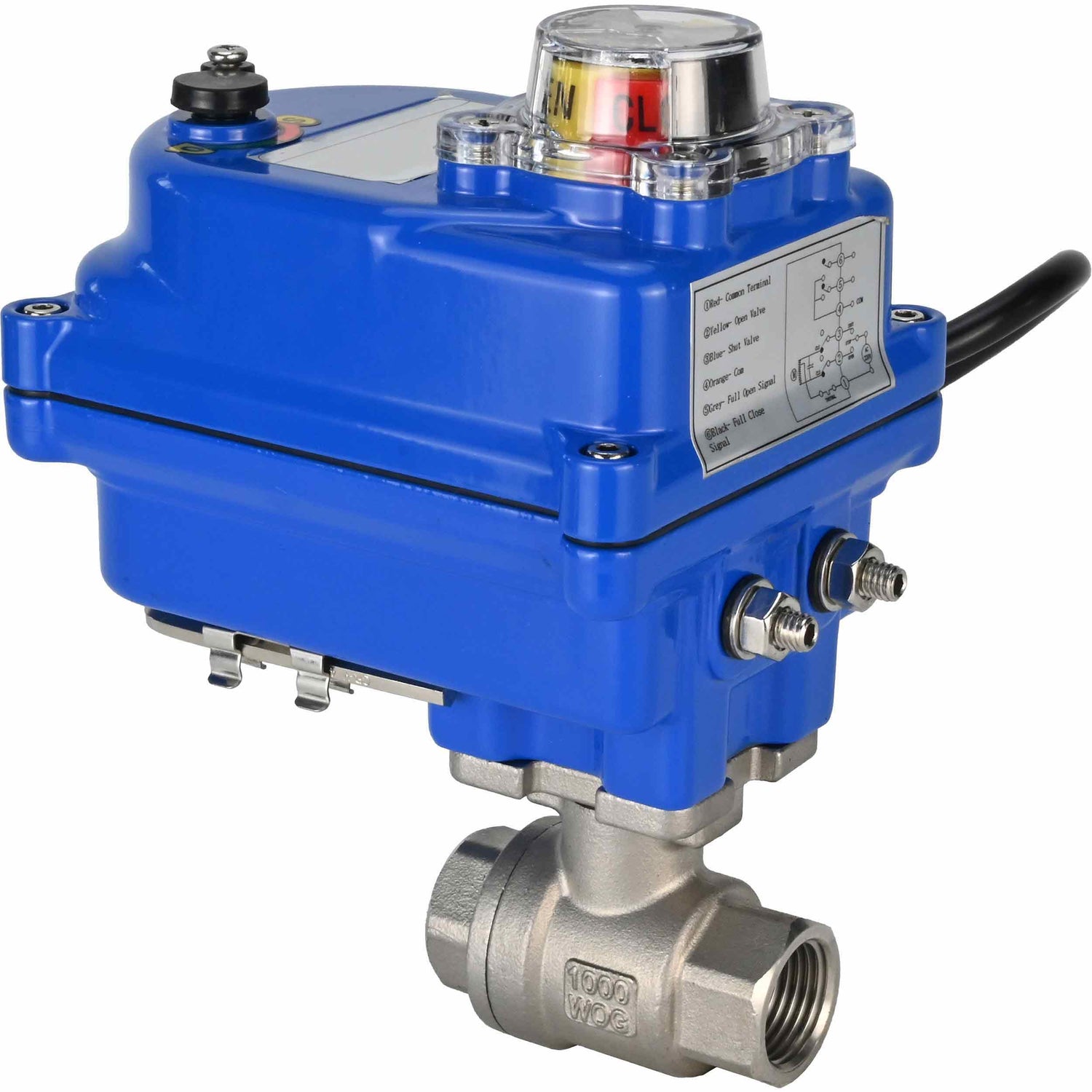 Stainless steel ball valve Elephant kshmp316-elephant-12, body material - stainless steel AISI 316, ball material - stainless steel AISI 316, seal - PTFE, electric actuator operated