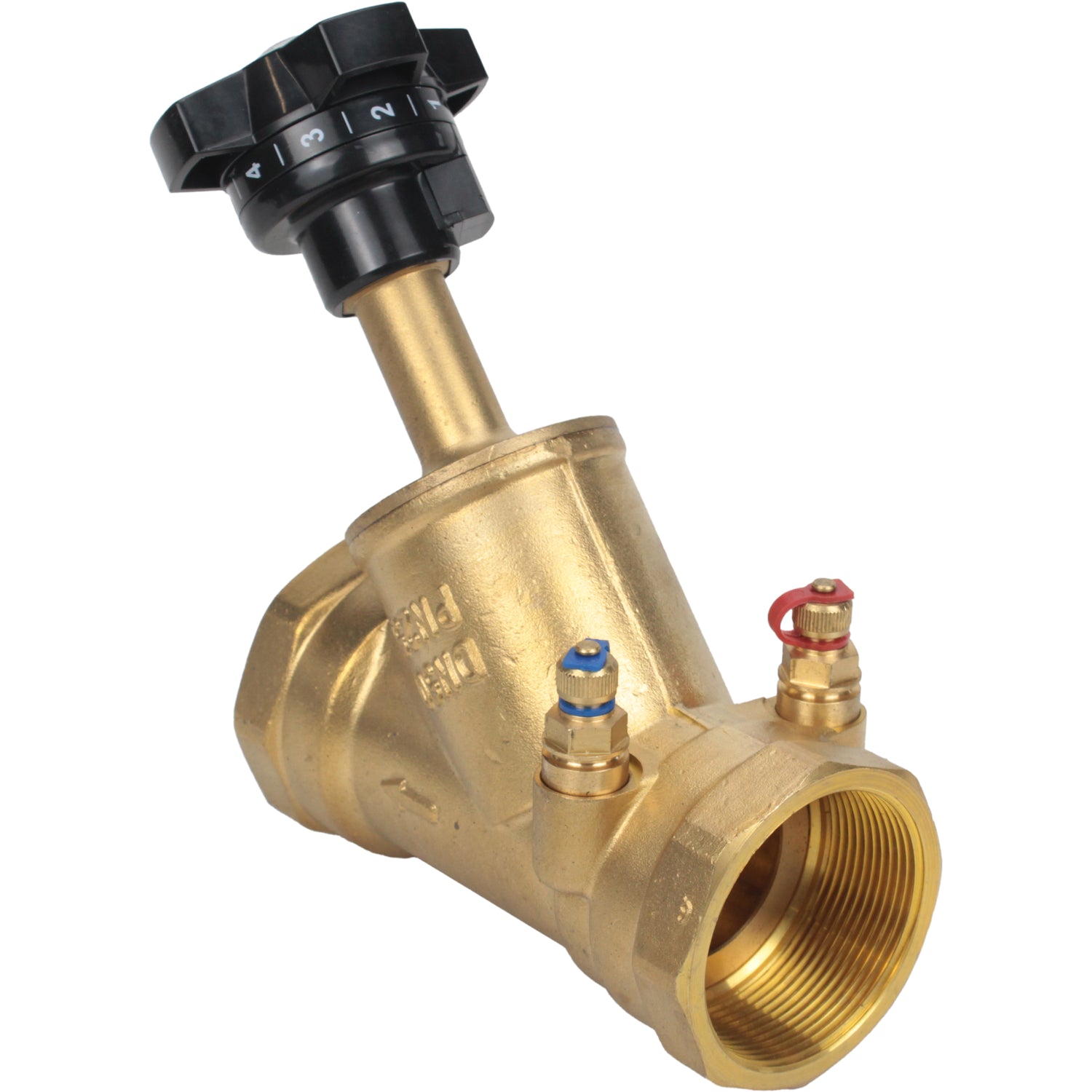 Static balancing valve Elephant VB0000P-T 25 bar brass, Threaded NPT/BSP connection with nipples