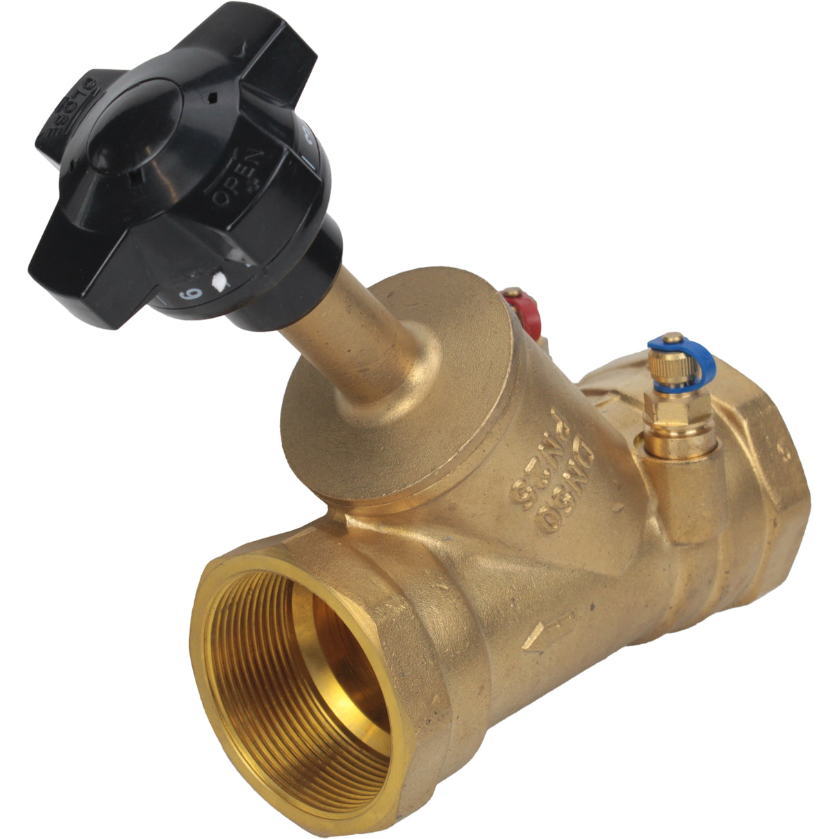 Static balancing valve Elephant VB0000P-T 25 bar brass, Threaded NPT/BSP connection with nipples