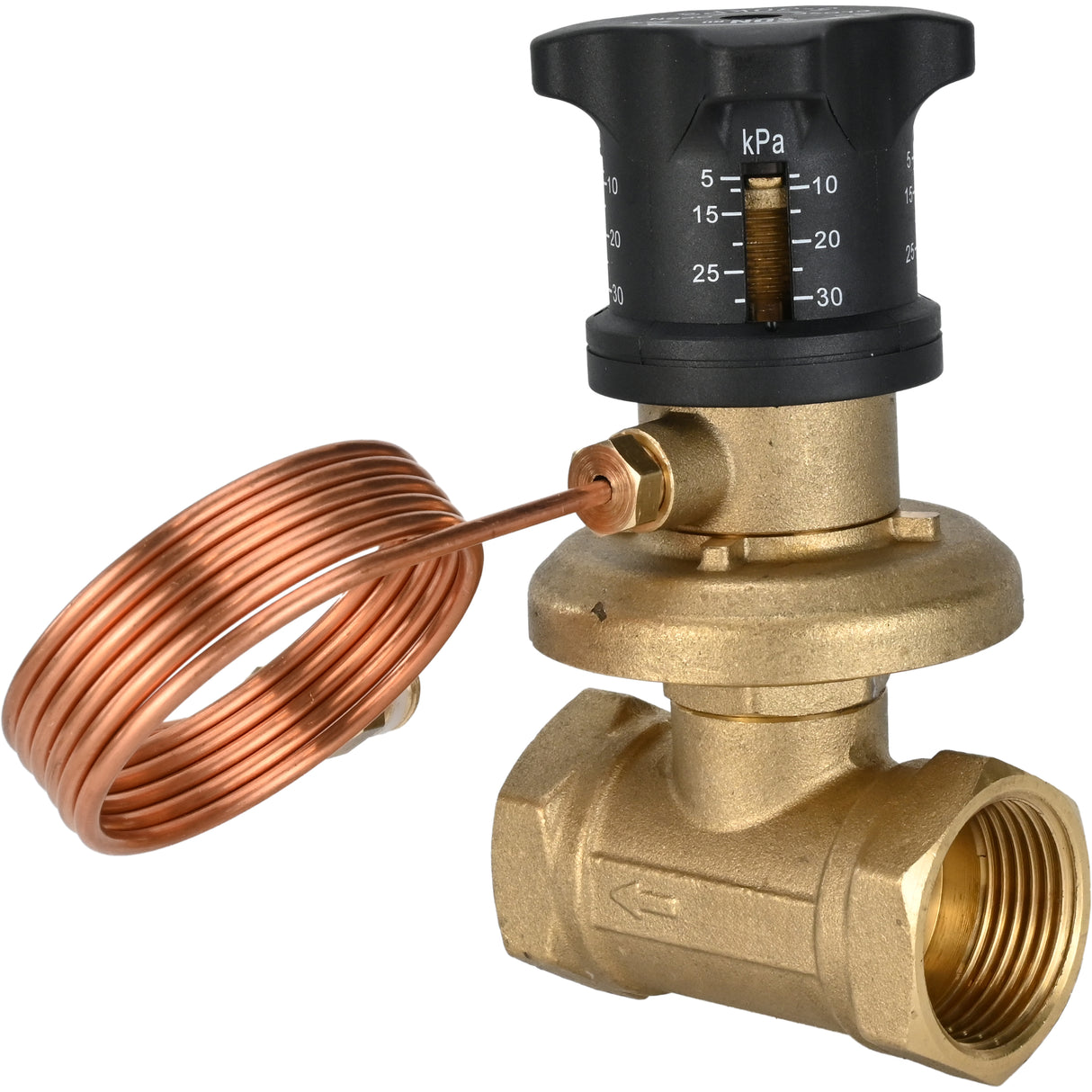 Automatic balancing valve VBA0000E-T, body material - brass LS59-1, seal - EPDM, threaded