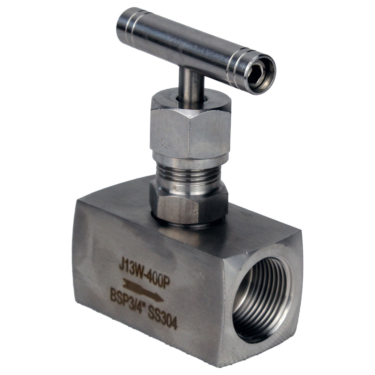 Elephant VN31M-T-Ht threaded needle valve, body - stainless steel 304, seal - metal, with T-handle