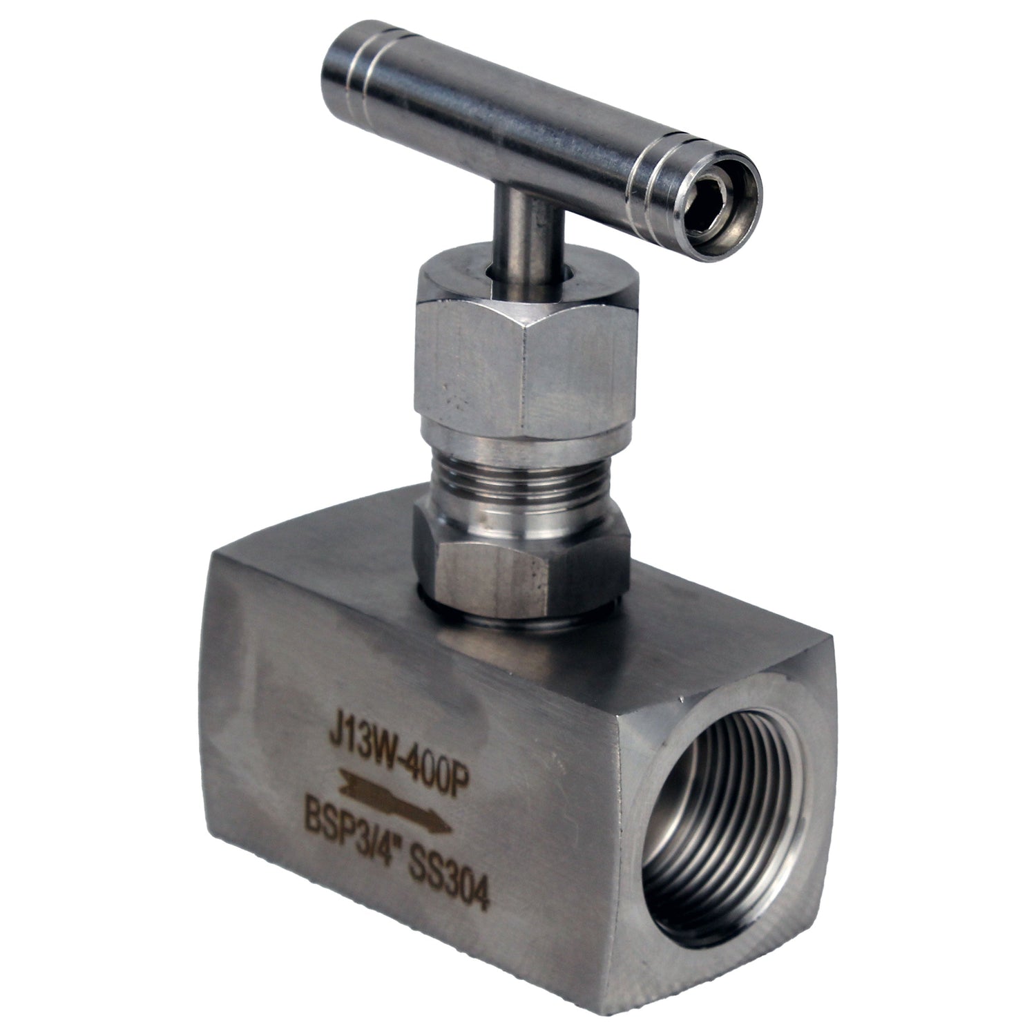 Elephant VN31M-T-Ht threaded needle valve, body - stainless steel 304, seal - metal, with T-handle