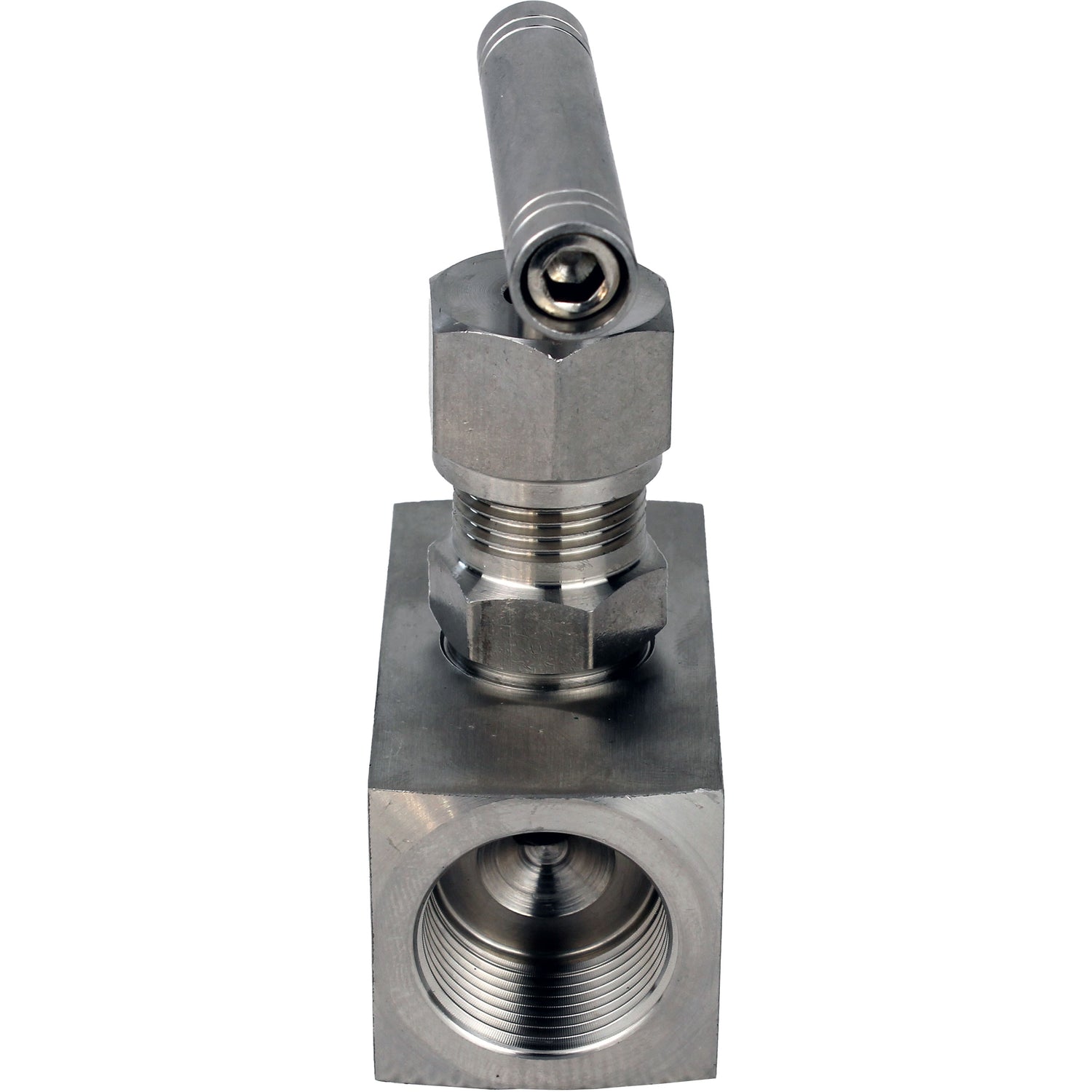 Elephant VN32M-T-Ht threaded needle valve, body - stainless steel 316, seal - metal, with T-handle