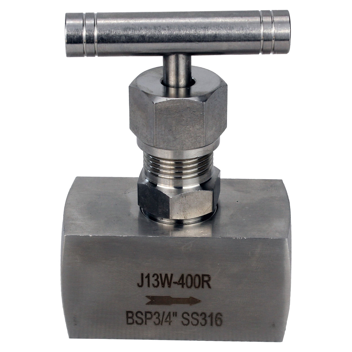 Elephant VN32M-T-Ht threaded needle valve, body - stainless steel 316, seal - metal, with T-handle