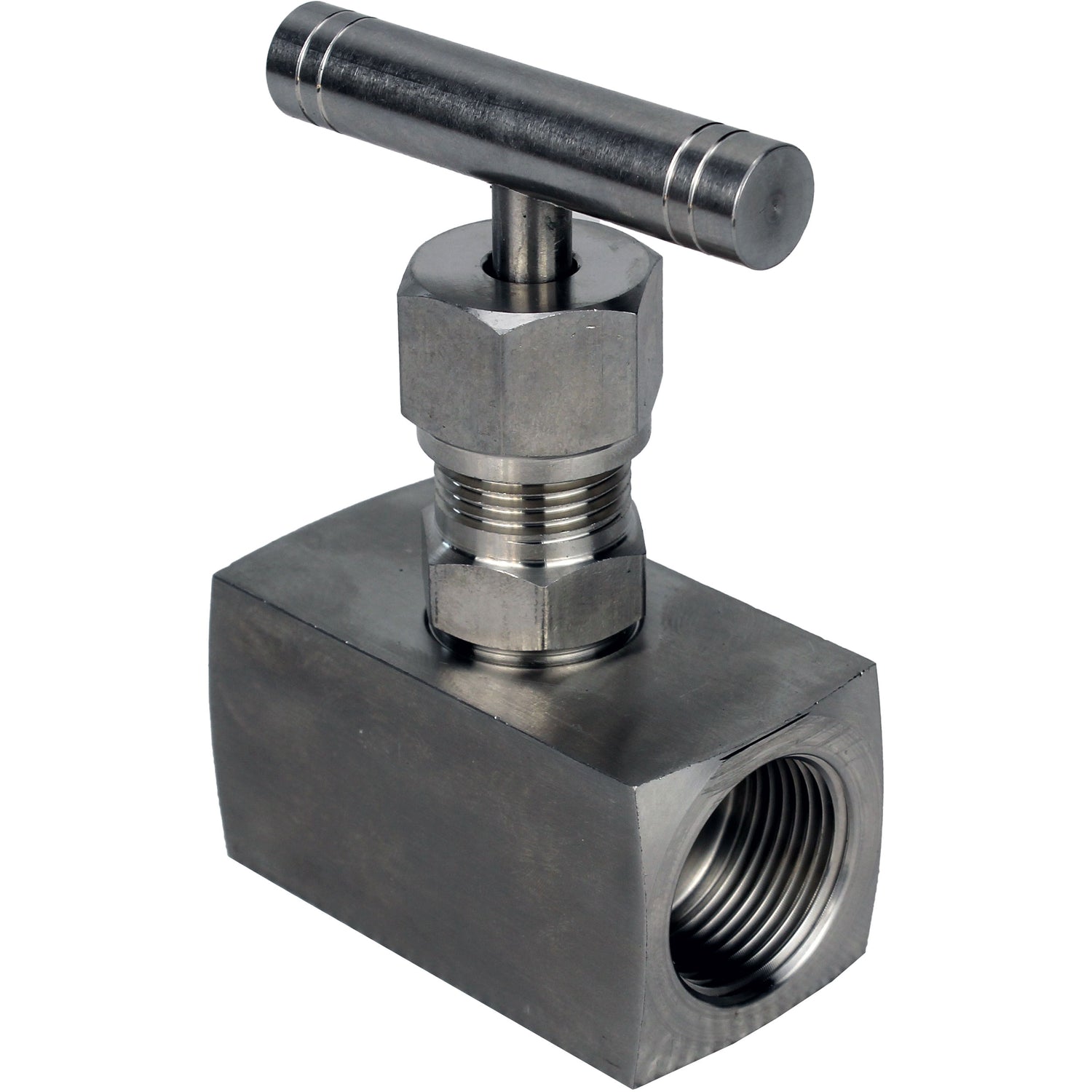 Elephant VN32M-T-Ht threaded needle valve, body - stainless steel 316, seal - metal, with T-handle