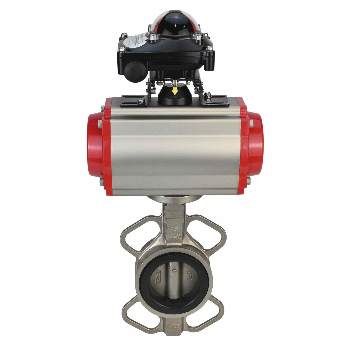 Water Butterfly Valve Elephant 316l-viton-sa-apl210n, body material - stainless steel AISI 316L, disk material - stainless steel AISI 316L, seal - VITON, pneumatic actuator operated