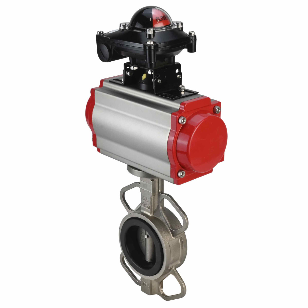 Water Butterfly Valve Elephant 316l-viton-da-apl210n, body material - stainless steel AISI 316L, disk material - stainless steel AISI 316L, seal - VITON, pneumatic actuator operated