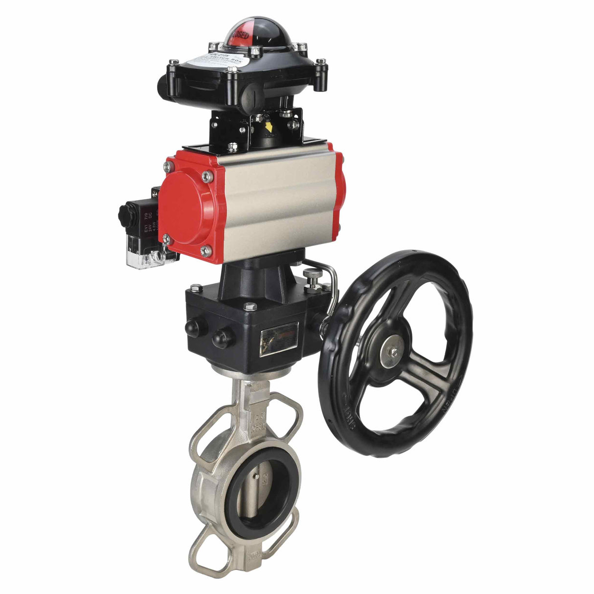 Water Butterfly Valve Elephant 316l-viton-da-4m310-24v-apl210n-hdm, body material - stainless steel AISI 316L, disk material - stainless steel AISI 316L, seal - VITON, pneumatic actuator operated