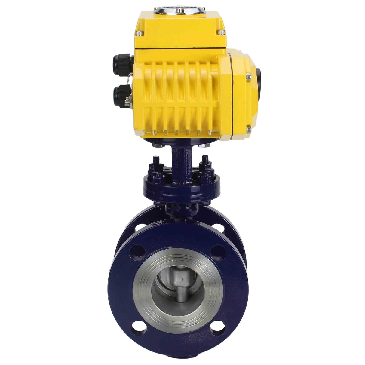 Water Butterfly Valve Elephant WBV3EX-3431M-1W-F-ISO, body material - Carbon steel, disk material - Stainless steel AISI 304, seal - Metal, electric actuator QT-N-хEM-A1 220V