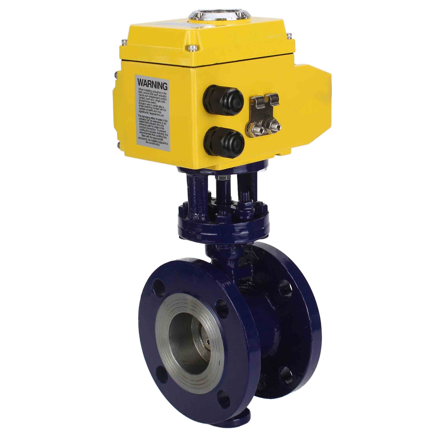 Water Butterfly Valve Elephant WBV3EX-3431M-1W-F-ISO, body material - Carbon steel, disk material - Stainless steel AISI 304, seal - Metal, electric actuator QT-N-хEM-B1 220V