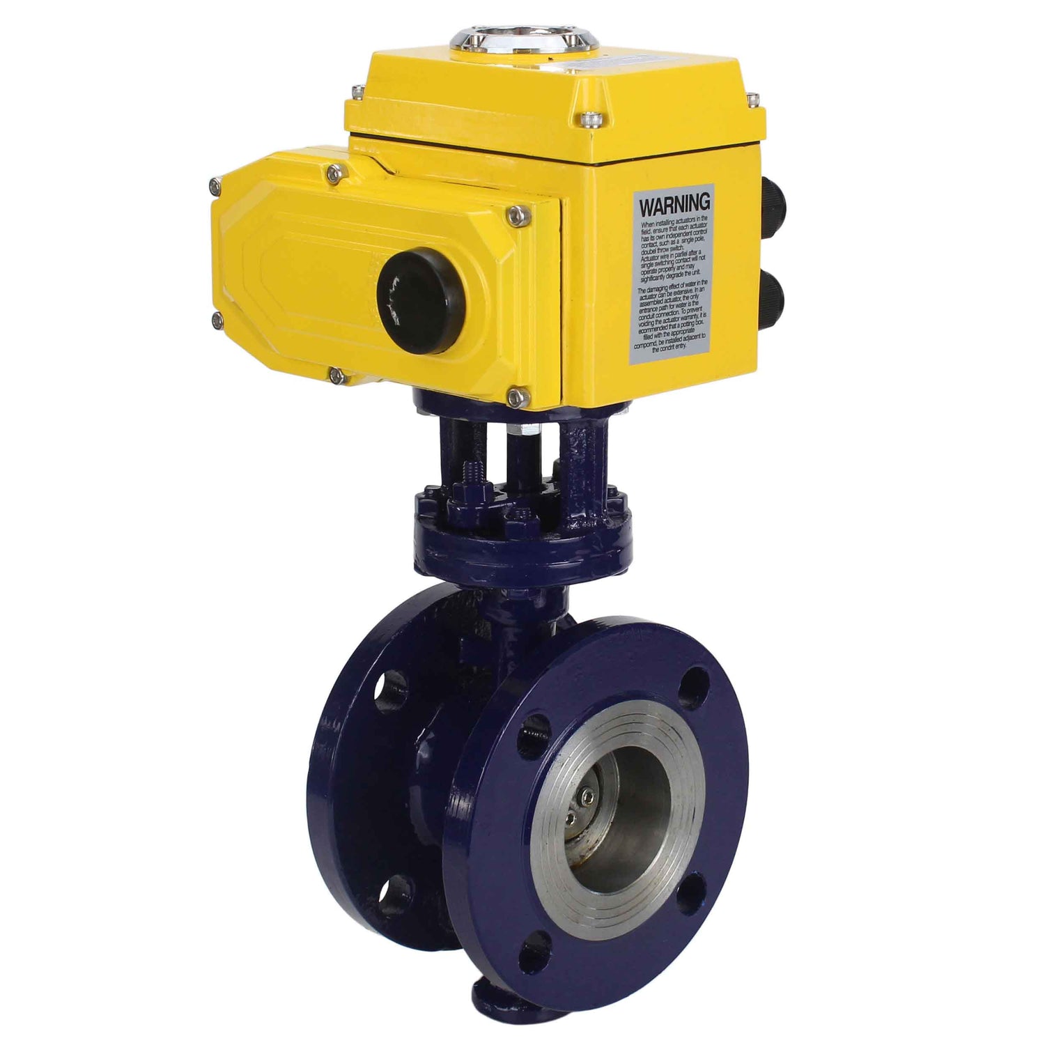 Water Butterfly Valve Elephant WBV3EX-3432M-1W-F-ISO, body material - Carbon steel, disk material - Stainless steel AISI 316, seal - Metal, electric actuator QT-N-хEM-B1 220V
