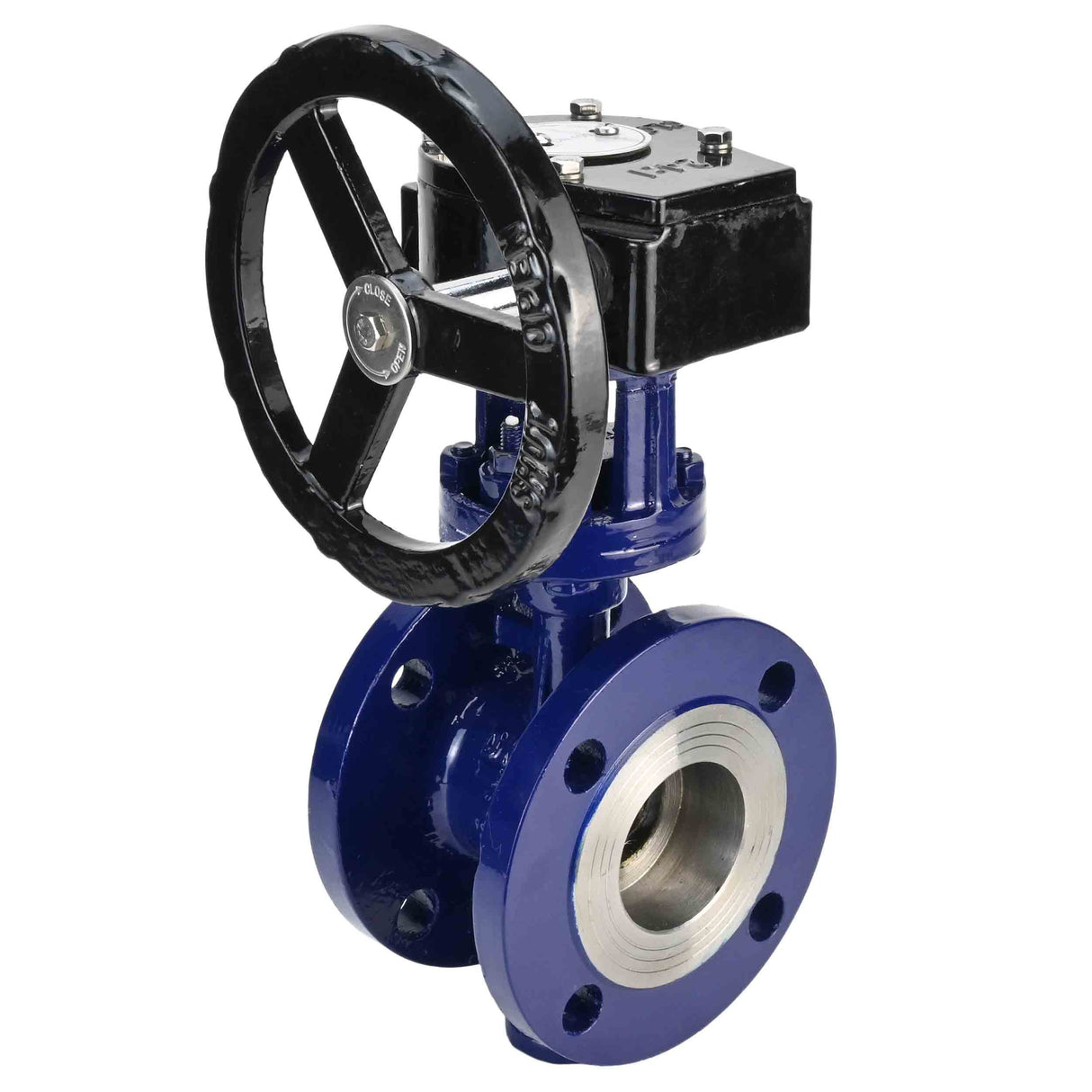 Water Butterfly Valve Elephant WBV3EX-3431M-1W-F-ISO, body material - Carbon steel, disk material - Stainless steel AISI 304, seal - Metal, gearbox RDN RQN
