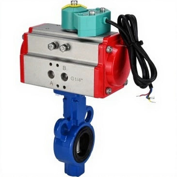 Water Butterfly valves Elephant WBV0232E-2W-Fb-H DN25-32 16 bar body - aluminum alloy, disc - 316L stainless steel, seal - EPDM, with PA-DA-XXX pneumatic actuator and ALS200D magnetic switch