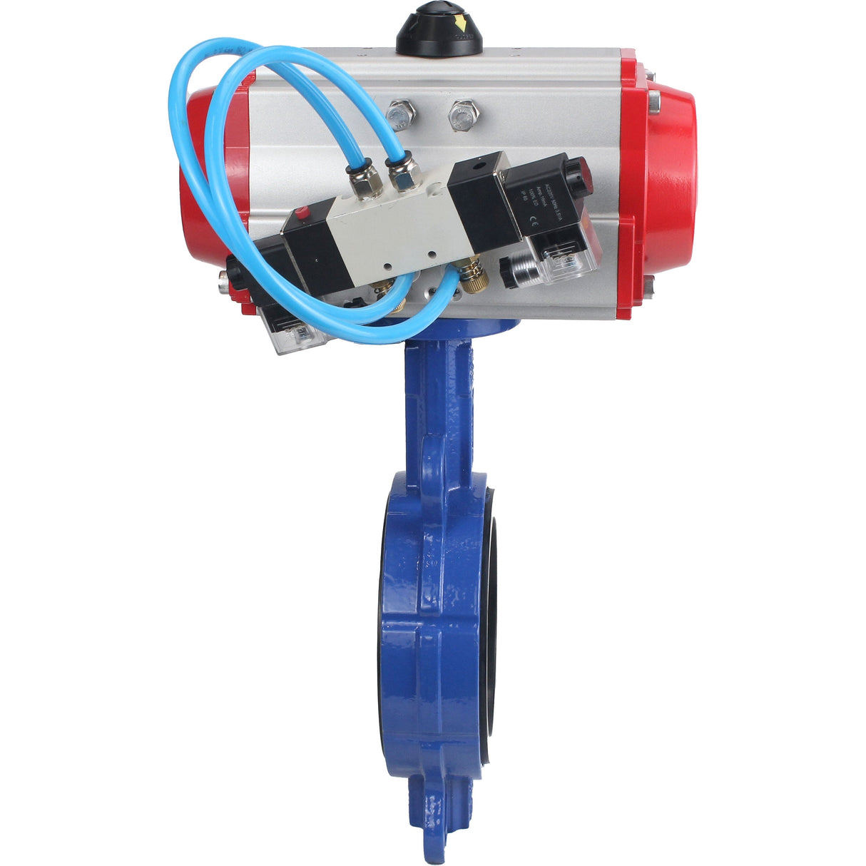 Water Butterfly Valve Elephant WBV1413E-2W-Fb-H, body material - cast iron GGG50, disk material - cast iron GGG40, seal - EPDM, with pneumatic actuator with return springs PA-SA, 4V320-08 220V