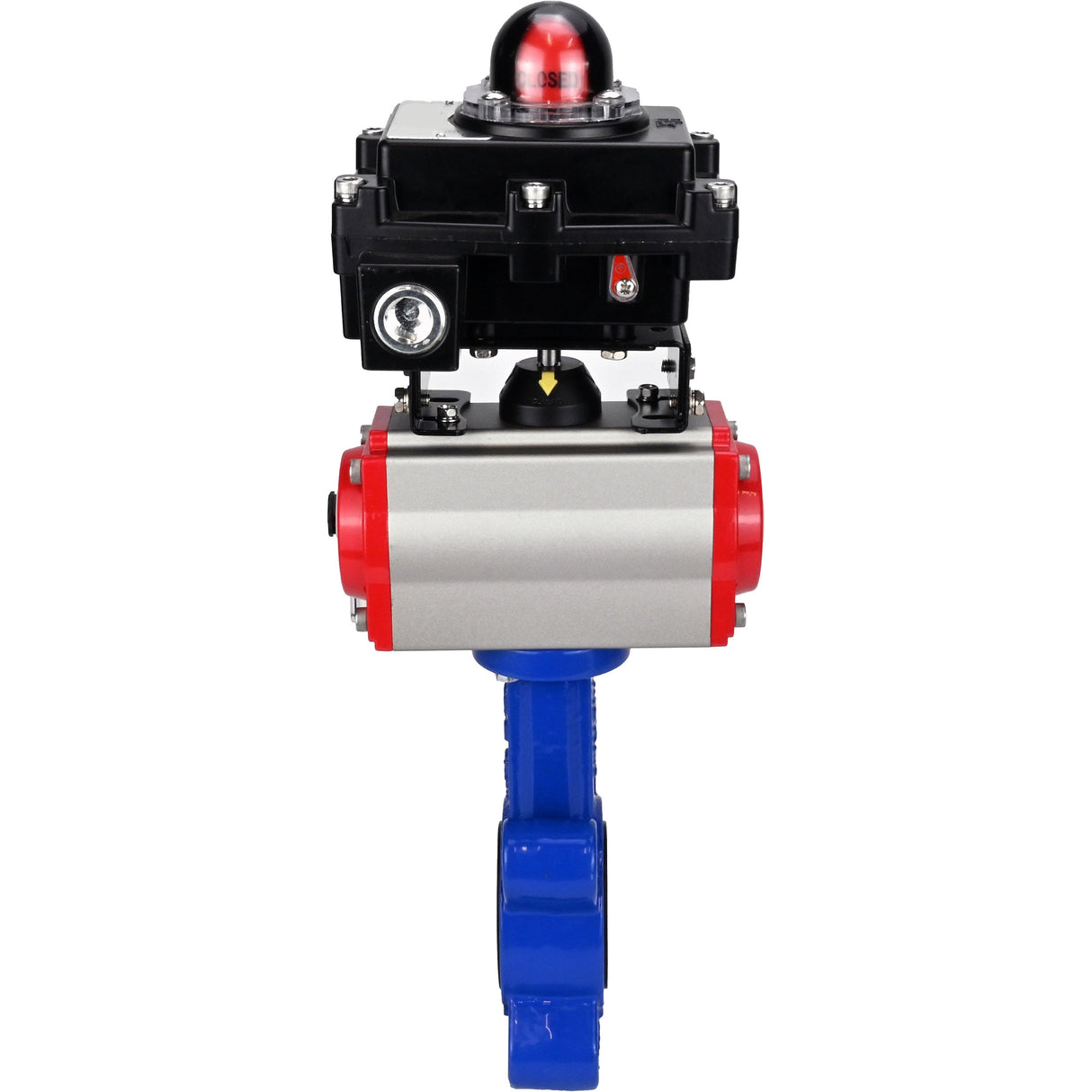 Water Butterfly Valve Elephant WBV1616N-2W-Fb-H, body material - cast iron QT450, disk material - cast iron QT450, seal - NBR, pneumatic actuator PA-SA with return springs, 4M310-08 NAMUR 24V, LSU APL-410N EX