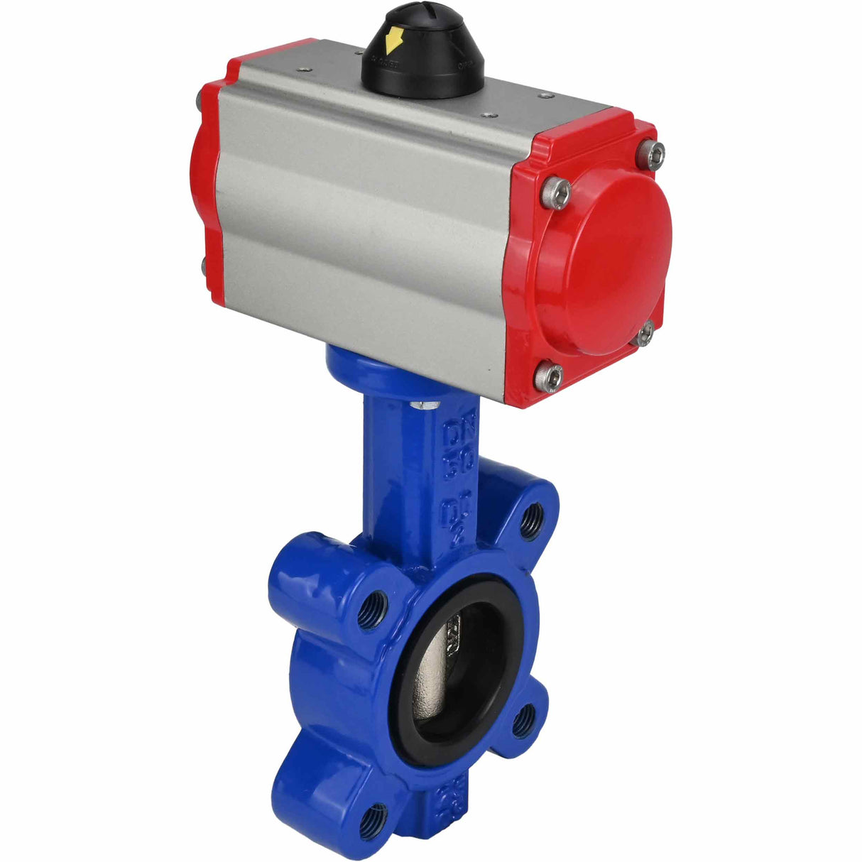 Water Butterfly Valve Elephant WBV1616E-2W-Fb-H, body material - cast iron QT450, disk material - cast iron QT450, seal - EPDM, pneumatic actuator PA-SA with return springs, 4M310-08 NAMUR 220V