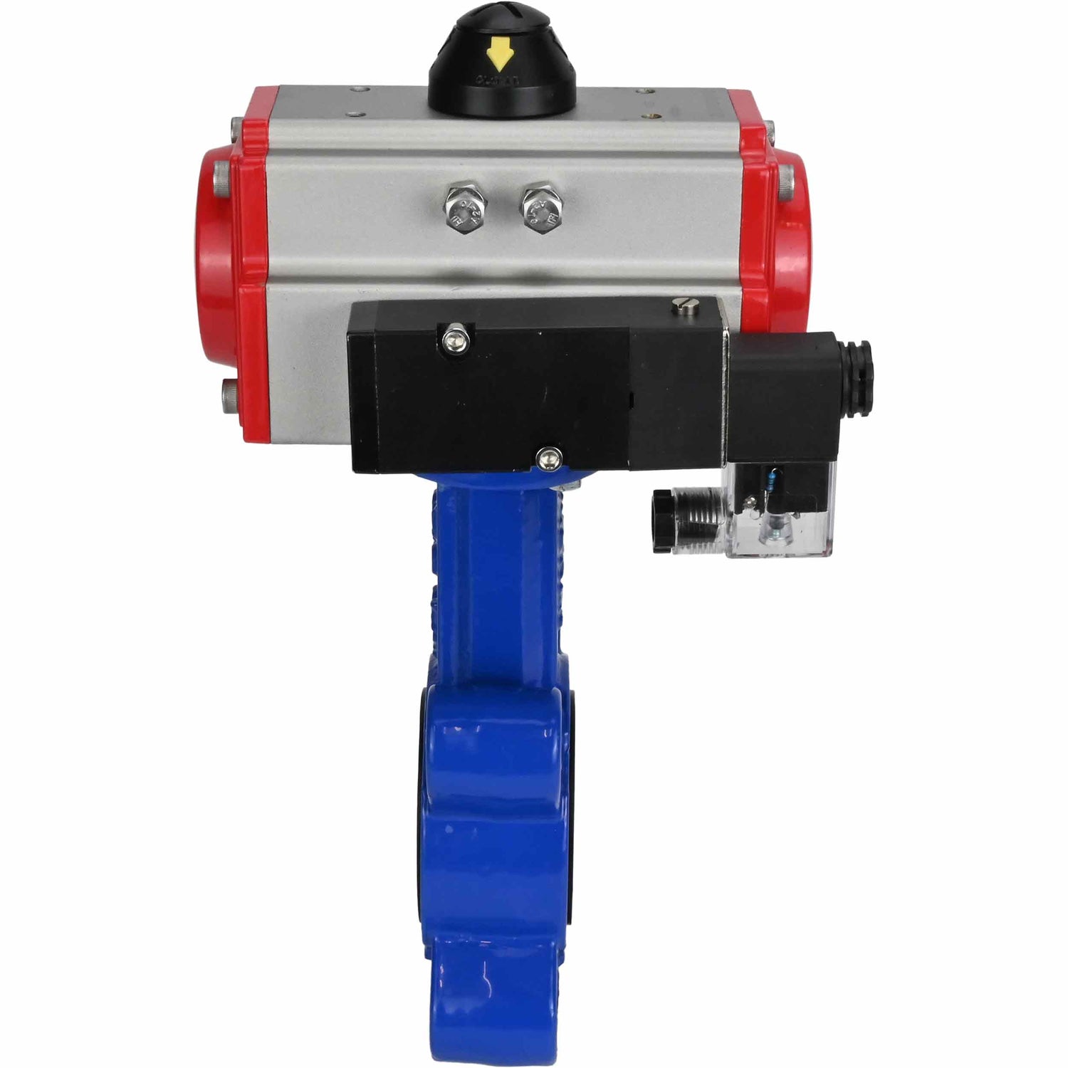 Water Butterfly Valve Elephant WBV1616N-2W-Fb-H, body material - cast iron QT450, disk material - cast iron QT450, seal - NBR, with pneumatic actuator double action PA-DA, 4M310-08 NAMUR 220V