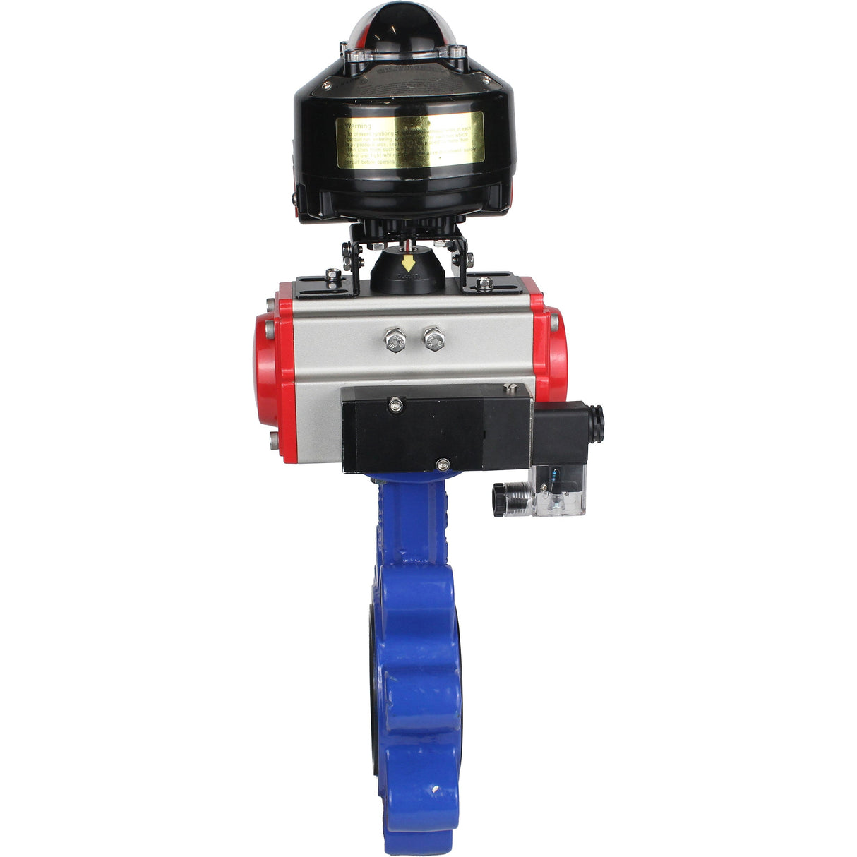 Water Butterfly Valve Elephant WBV1616E-2W-Fb-H, body material - cast iron QT450, disk material - cast iron QT450, seal - EPDM, pneumatic actuator PA-SA with return springs, 4M310-08 NAMUR 24V, LSU APL-510N EX