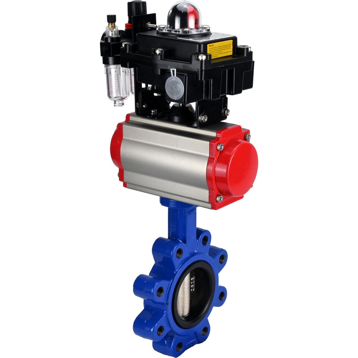 Water Butterfly Valve Elephant WBV1616E-2W-Fb-H, body material - cast iron QT450, disk material - cast iron QT450, seal - EPDM, pneumatic actuator PA-SA with return springs, 4M310-08 NAMUR 24V, LSU APL-410N EX, ATU AFC2000