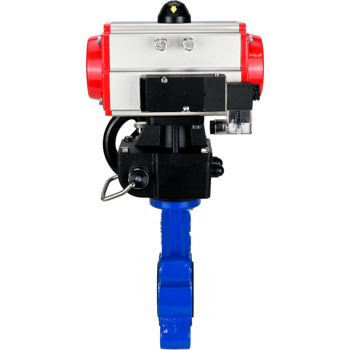 Water Butterfly Valve Elephant WBV1616N-2W-Fb-H, body material - cast iron QT450, disk material - cast iron QT450, seal - NBR, with pneumatic actuator double action PA-DA, 4M310-08 NAMUR 220V, handwheel MON