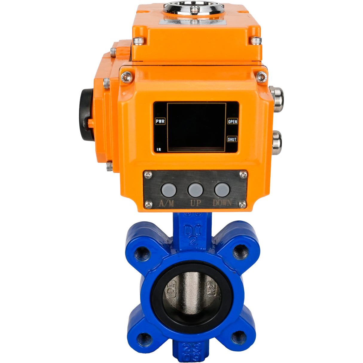 Water Butterfly Valve Elephant WBV1616N-2W-Fb-H, body material - cast iron QT450, disk material - cast iron QT450, seal - NBR, electric actuator QT-N-EM-B1-220VAC-U1 220V