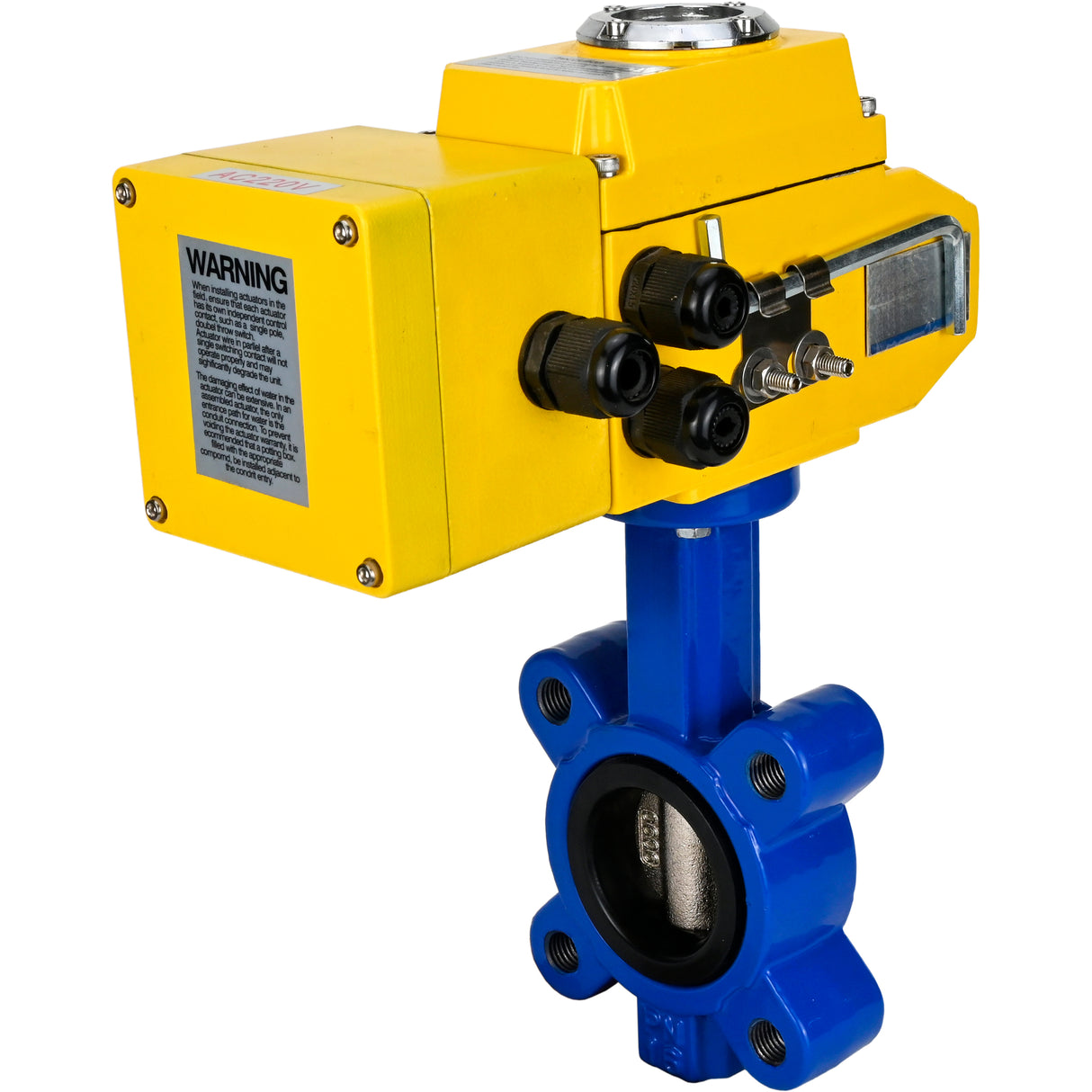 Water Butterfly Valve Elephant WBV1616E-2W-Fb-H, body material - cast iron QT450, disk material - cast iron QT450, seal - EPDM, electric actuator QT-N-EM-A1-220VAC-U1 220V