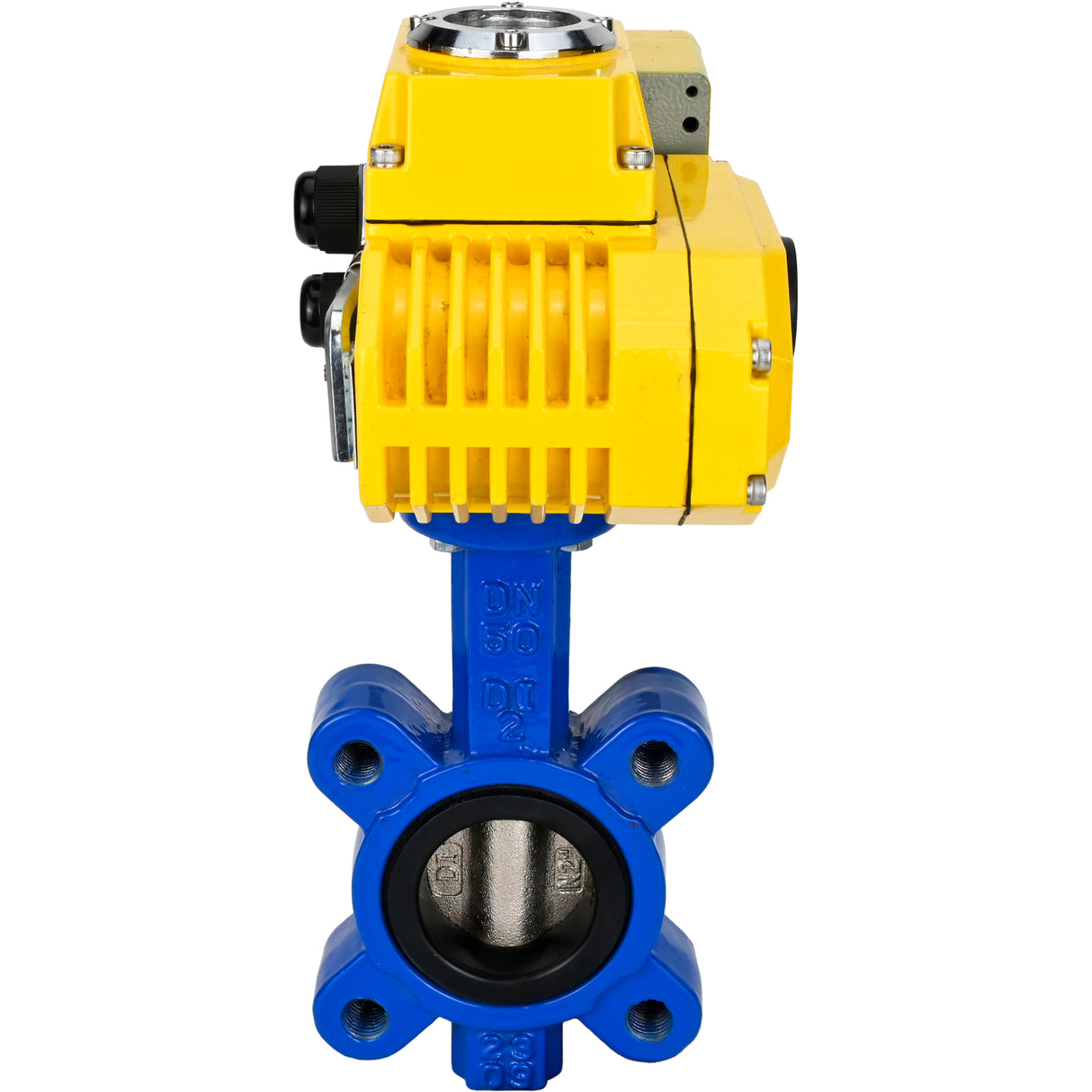 Water Butterfly Valve Elephant WBV1616E-2W-Fb-H, body material - cast iron QT450, disk material - cast iron QT450, seal - EPDM, electric actuator QT-N-EM-A1-220VAC-U1 220V