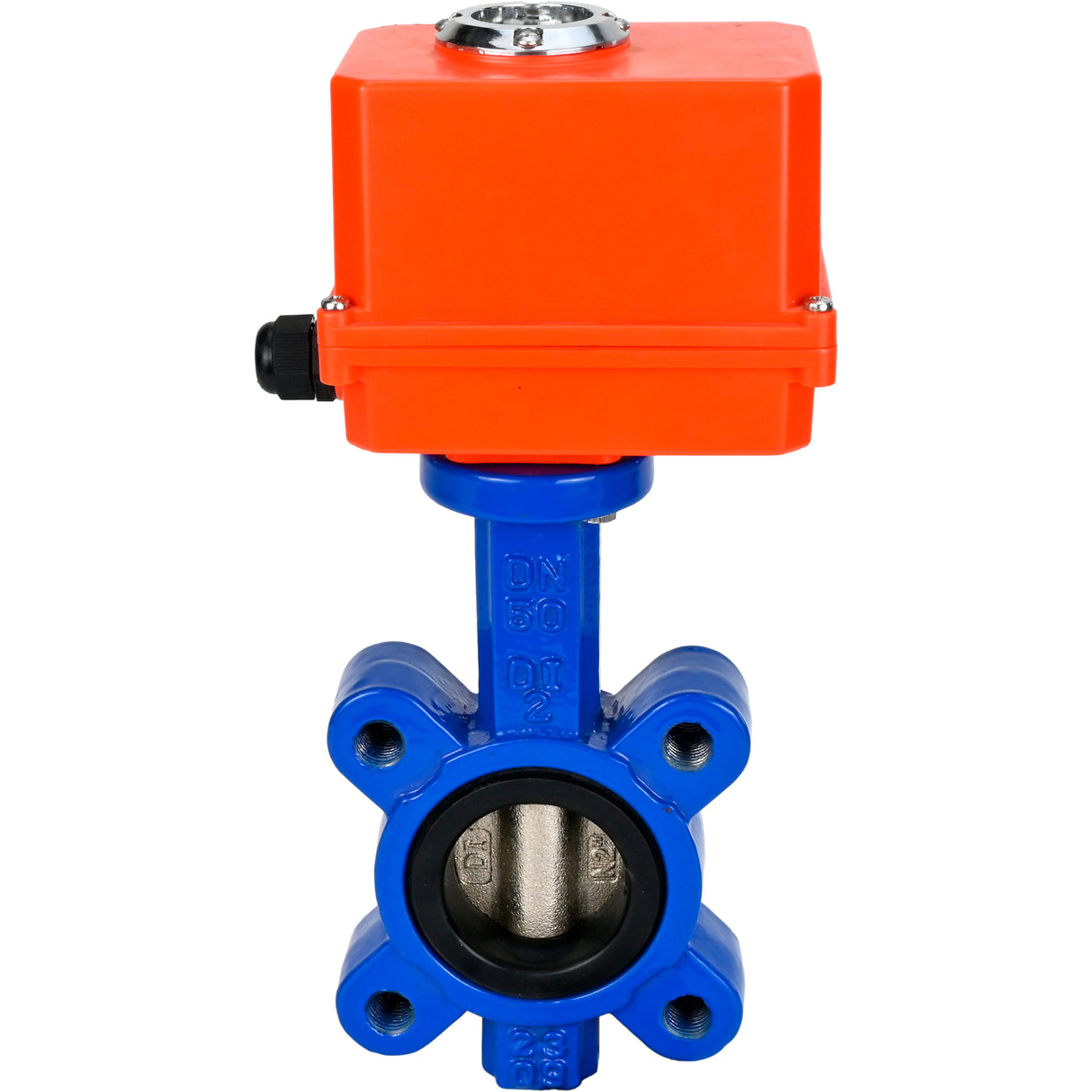 Water Butterfly Valve Elephant WBV1616E-2W-Fb-H, body material - cast iron QT450, disk material - cast iron QT450, seal - EPDM, electric actuator QT-N-EM-O1-220VAC-U1 MINI 220V