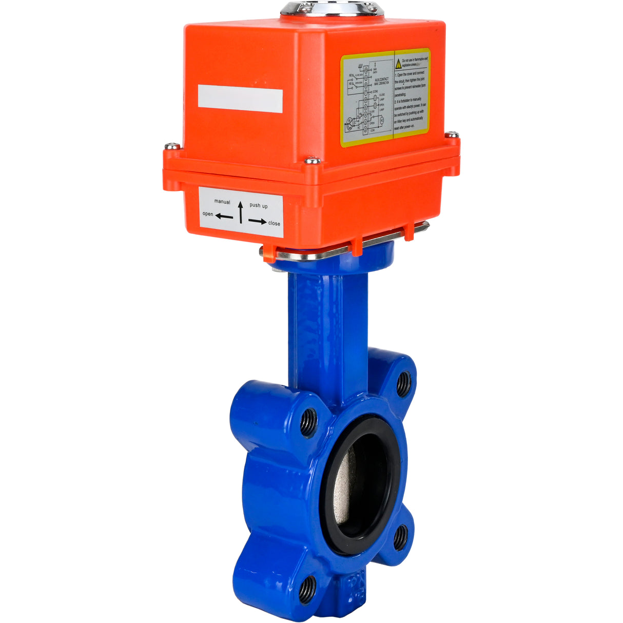 Water Butterfly Valve Elephant WBV1616E-2W-Fb-H, body material - cast iron QT450, disk material - cast iron QT450, seal - EPDM, electric actuator QT-N-EM-O1-220VAC-U1 MINI 220V