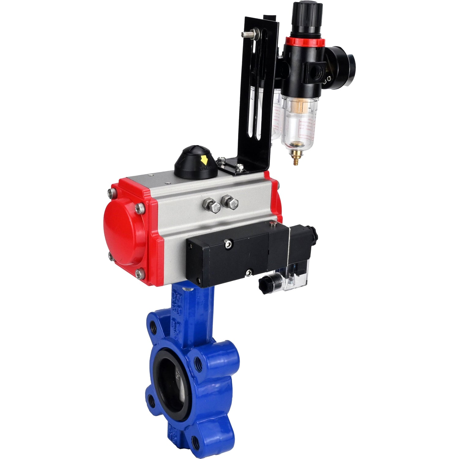 Water Butterfly Valve Elephant WBV1631N-2W-Fb-H, body material - cast iron QT450, disk material - stainless steel AISI 304, seal - NBR, with pneumatic actuator double action PA-DA, 4M310-08 NAMUR 24V, ATU AFC2000